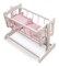 Badger Basket Heirloom Style Doll Cradle with Bedding - White/Pink
